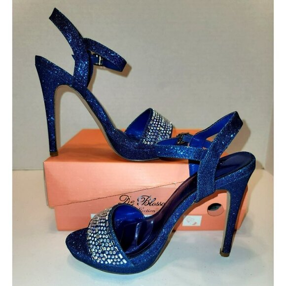 NIB - De Blossom Collection Blue Charlie Crystal Stiletto, Size 6 - Picture 3 of 11